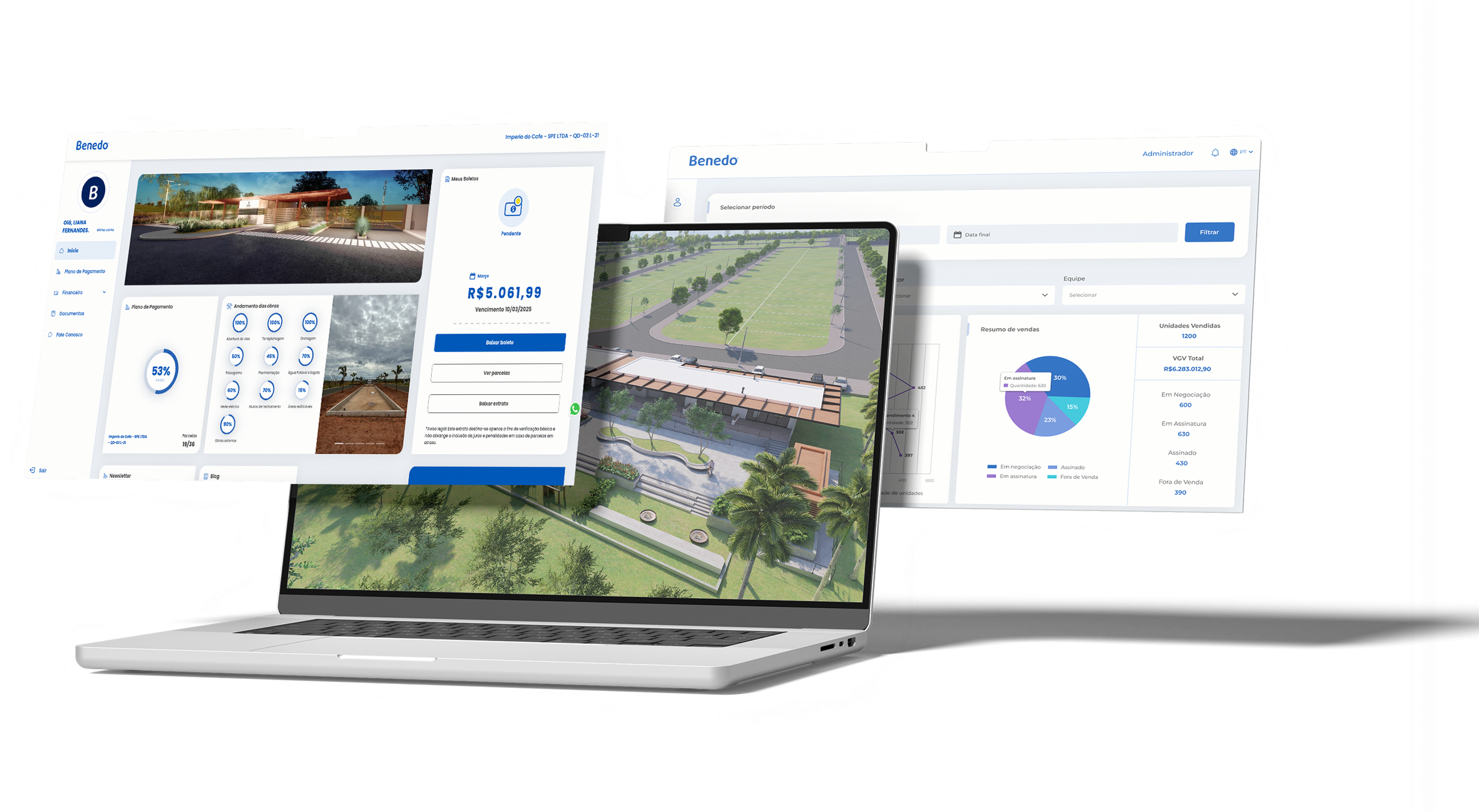 App Benedo em um notebook